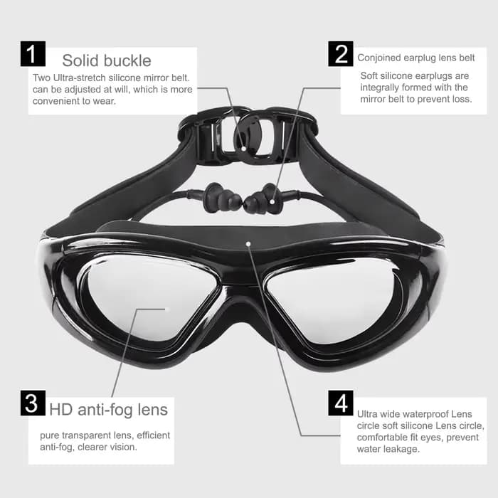 Lunettes de natation myopie avec spray anti-buée