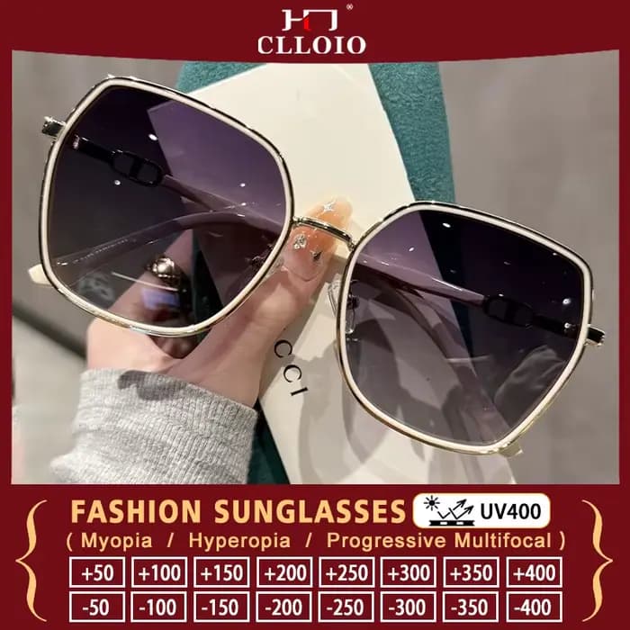 CLLOIO polygonal grand cadre Prescription lecture lunettes de soleil été voyage plage conduite myopie