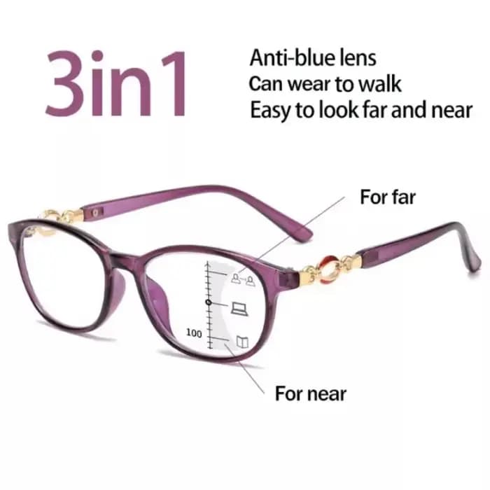 Lunettes de lecture multifocales progressives 3 en 1 pour femmes