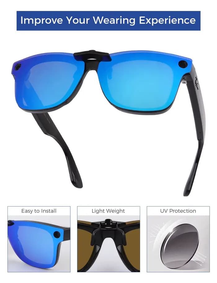 Rarayvix – lunettes de soleil polarisées à clipser