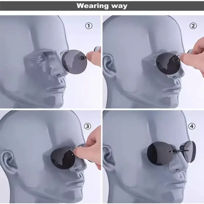 Lunettes de soleil rondes à Clip pour le nez