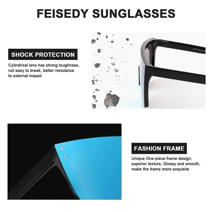 Lunettes de soleil miroir surdimensionnées sans monture pour hommes et femmes