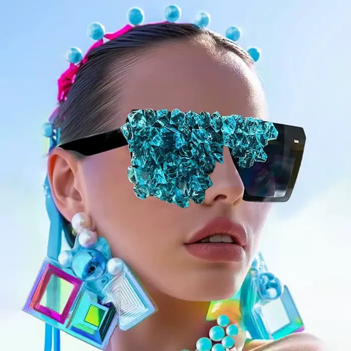 Nouvelles lunettes de mode en cristal de glace sans cadre