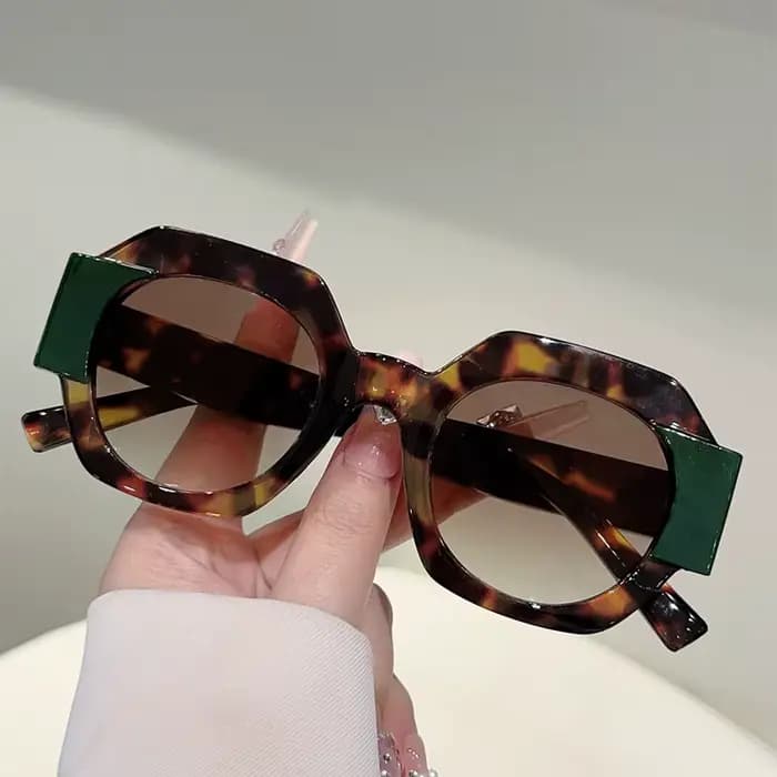 Lunettes de soleil hexagonales tendance pour femmes et hommes
