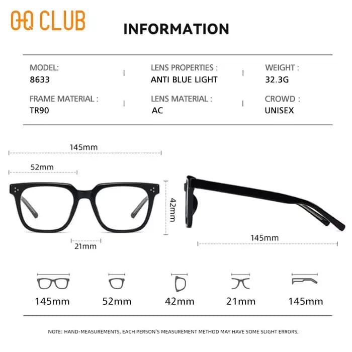 O-Q CLUB lunettes carrées