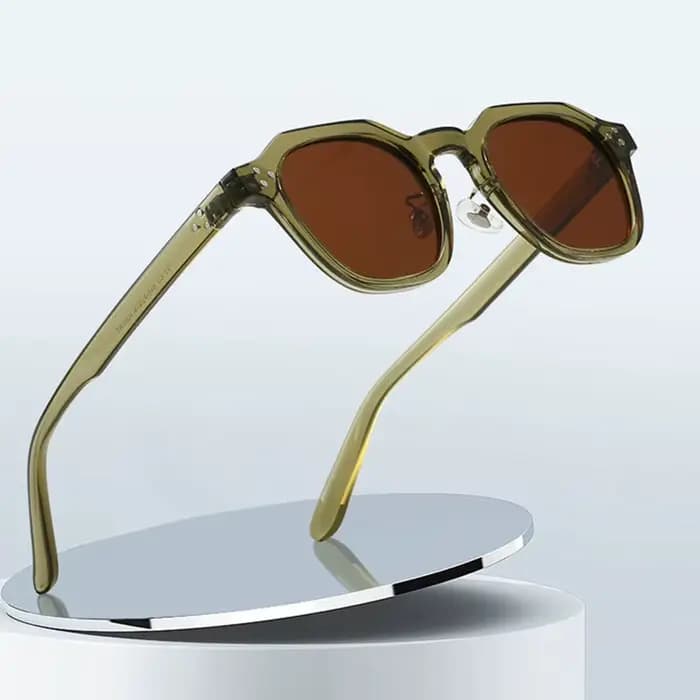 UVLAIK lunettes de soleil polarisées pour femmes MensTR90 carré polygone Vintage