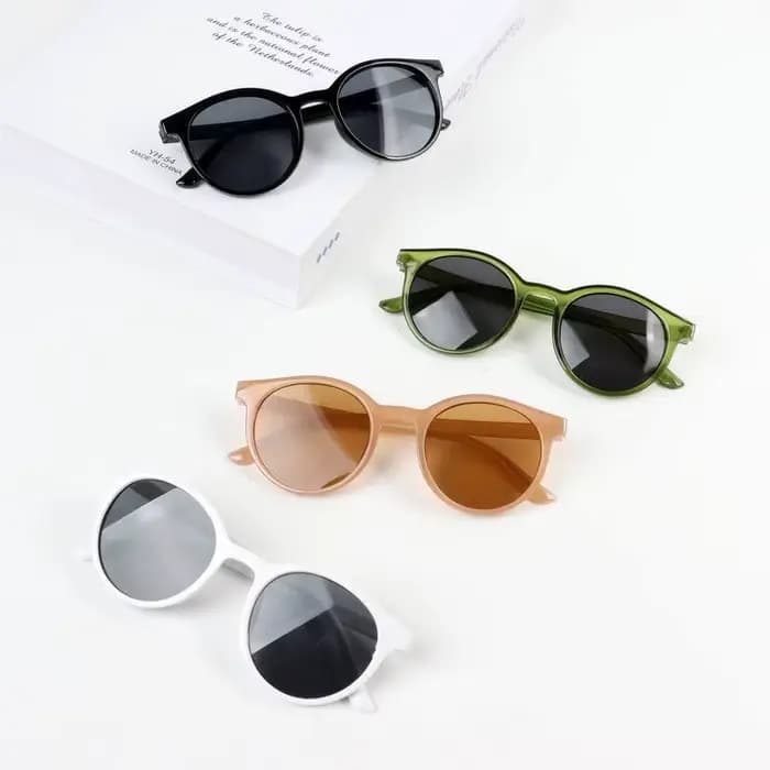Style coréen enfants lunettes de soleil à la mode cadre rond