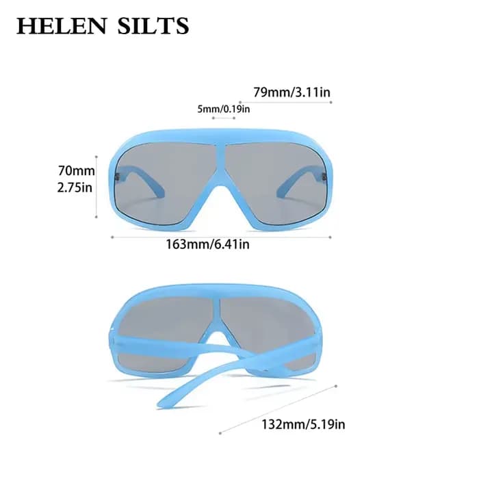 Vintage surdimensionné une pièce lunettes de soleil rondes pour femmes hommes marque concepteur mode
