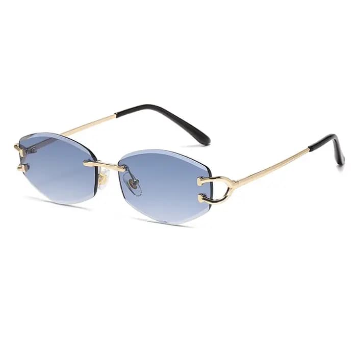 Lunettes de soleil polygone sans bords pour hommes et femmes