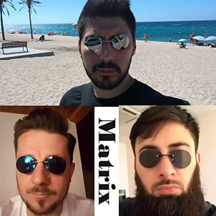 Lunettes de soleil rondes à Clip pour hommes