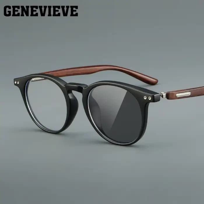 GENEVIEVE Vintage géométrique rond Design minimaliste photochromique Anti-lumière bleue lunettes de lecture Prescription personnalisable