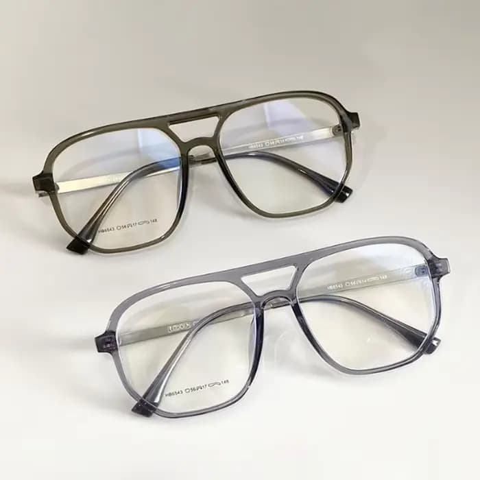 Lunettes à double pont à grande monture