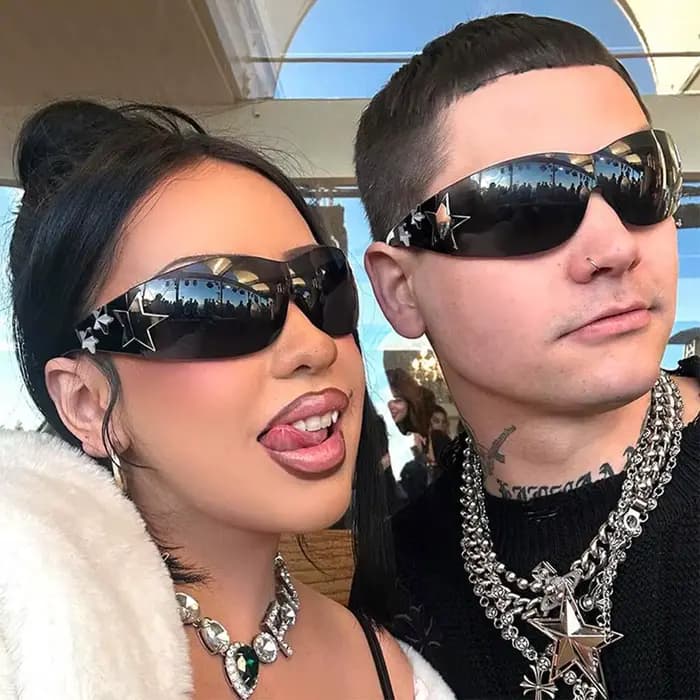 Lunettes de soleil Y2K sans monture pour hommes et femmes