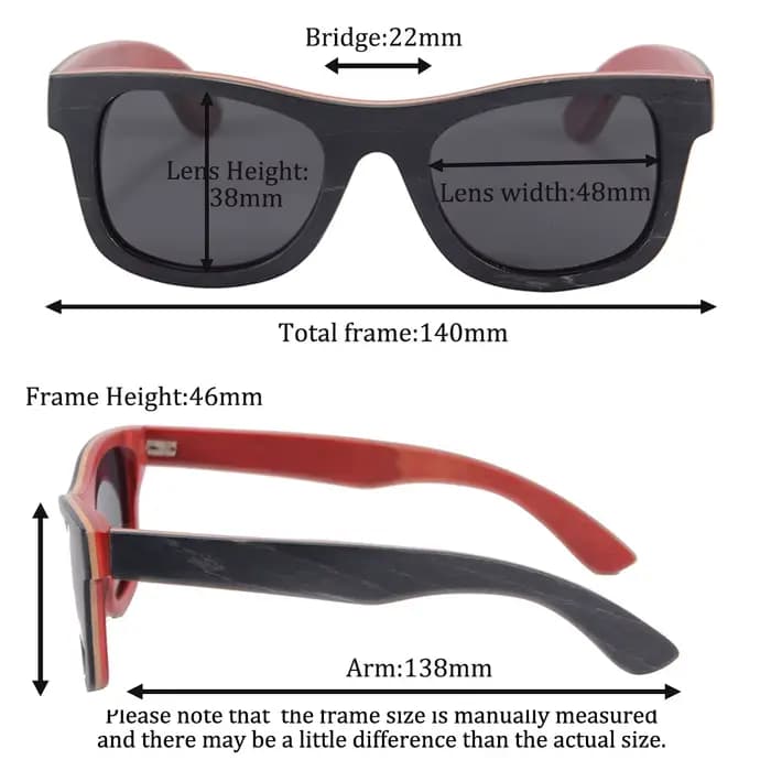 Bois lunettes de pêche polarisées couche