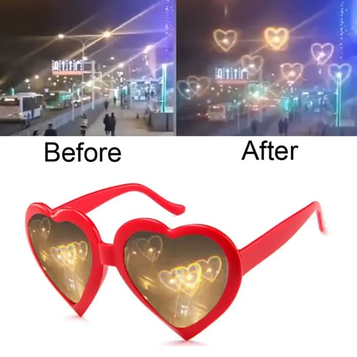 Lunettes à effets en forme de cœur d'amour pour femmes