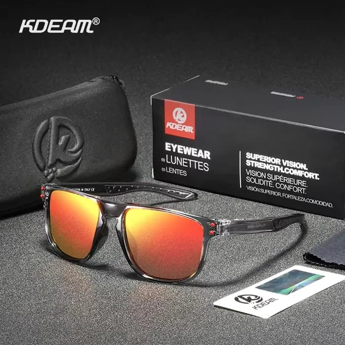 KDEAM éblouissement filtrage HD lunettes de soleil polarisées pour hommes élégance cristal cadre miroir