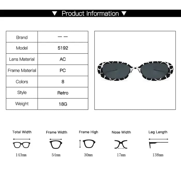 Lunettes de soleil ovales vintage pour femmes