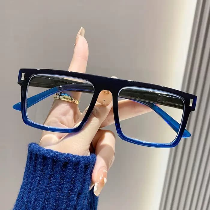 2025New Style cadre carré grand visage minceur lunettes de lecture à la mode riz ongles
