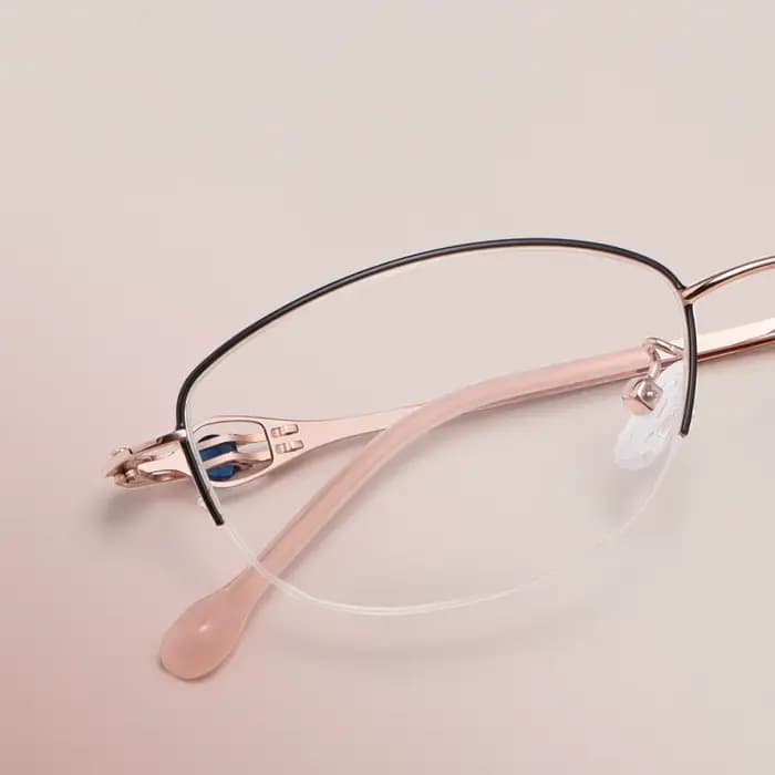 Lunettes demi-monture en alliage ultra léger pour femmes