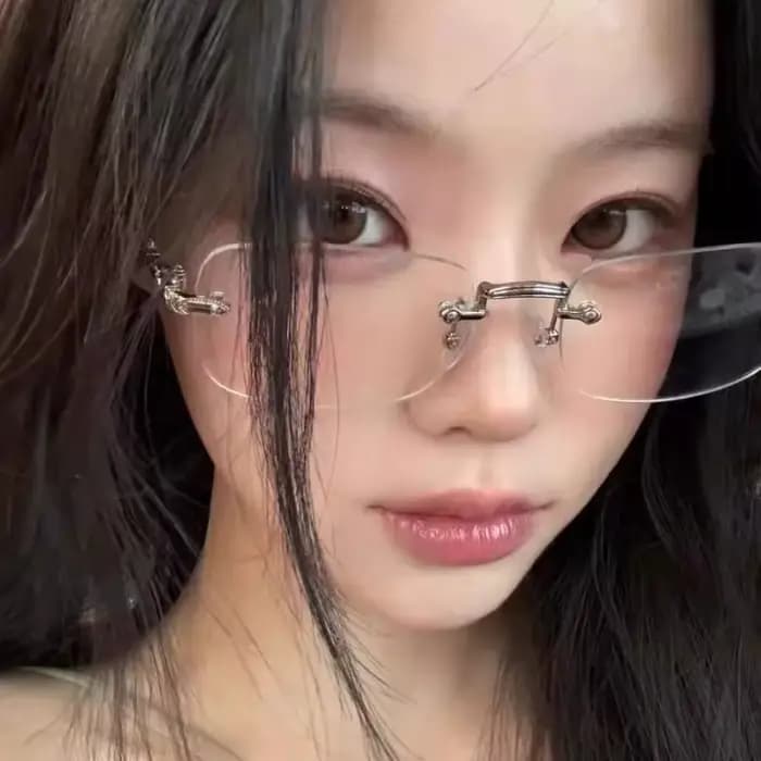 Lunettes carrées sans bords pour femmes et hommes