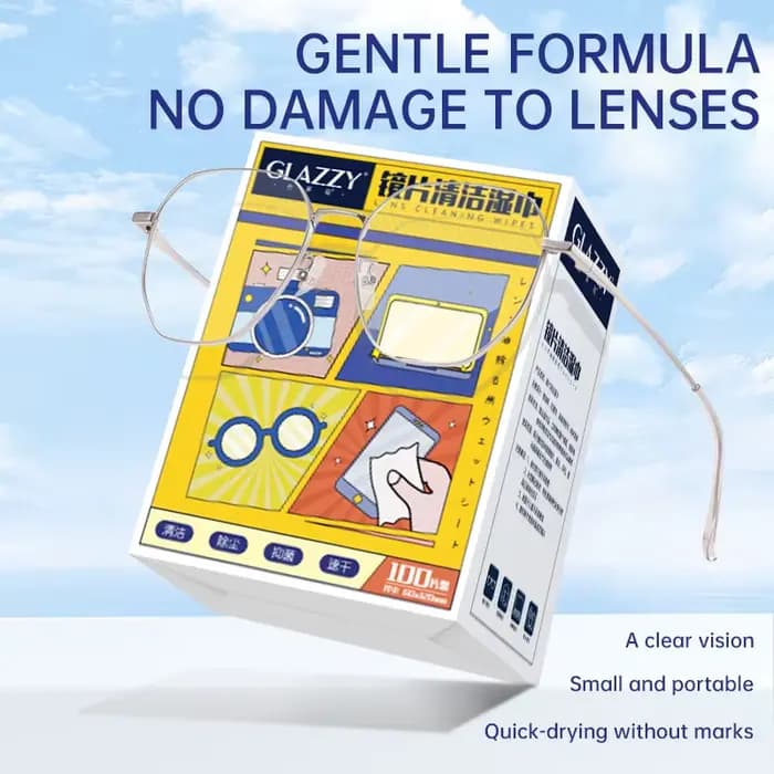 100 ou 10 lingettes jetables pour le nettoyage des lunettes