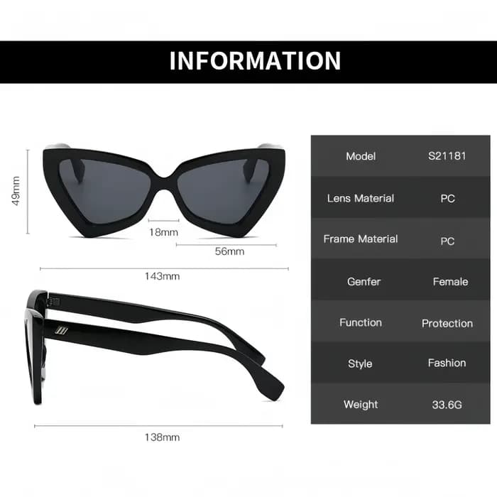Lunettes de soleil rétro Triangle œil de chat
