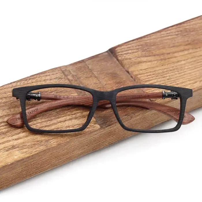 Montures de lunettes en bois véritable vintage pour hommes
