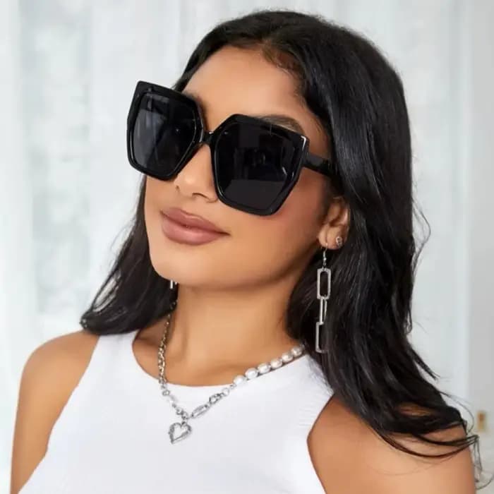 Lunettes de soleil carrées surdimensionnées Vintage pour femmes et hommes