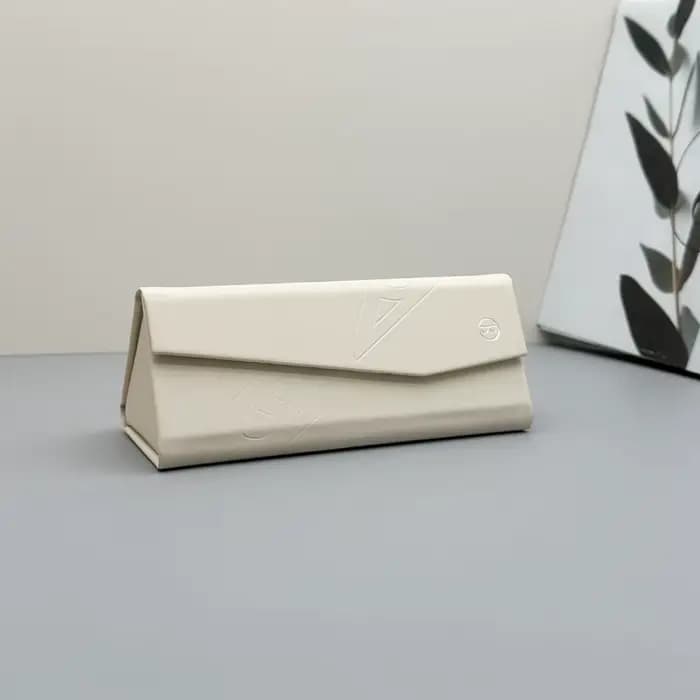 Étui à lunettes portable rétro pliable 2026 – Boîte de rangement minimaliste en cuir