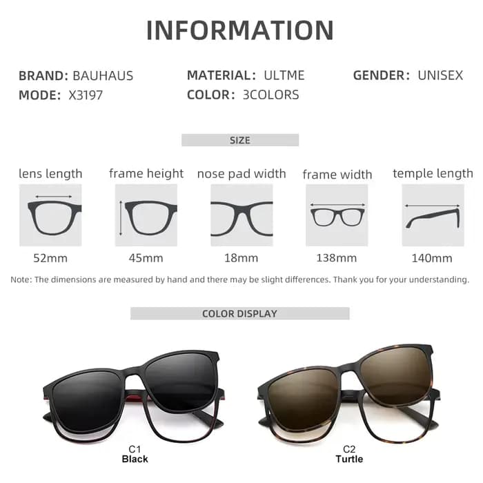 X3197 myopie pince magnétique sur lunettes cadre optique Prescription