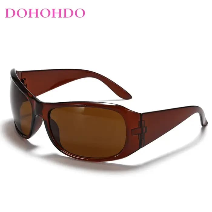 Nouvelles tendances femmes hommes 2000 lunettes de soleil Y2k Punk Sport