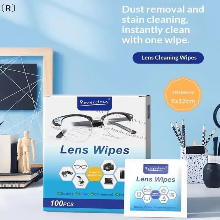〔R〕100 lingettes nettoyantes pour lunettes