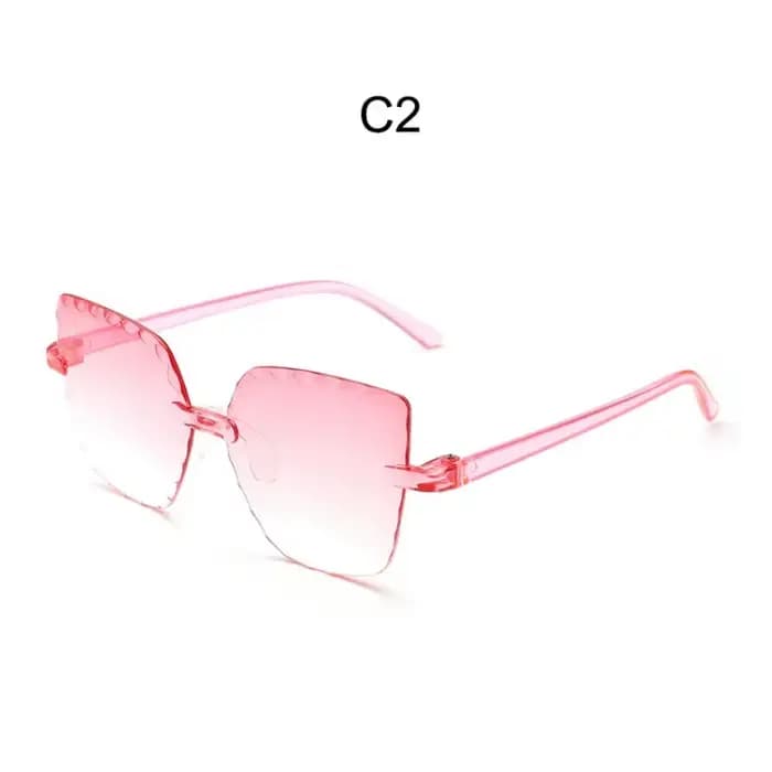 Nouvelles lunettes de soleil pour enfants mode fleur bébé personnalité sans cadre polygone