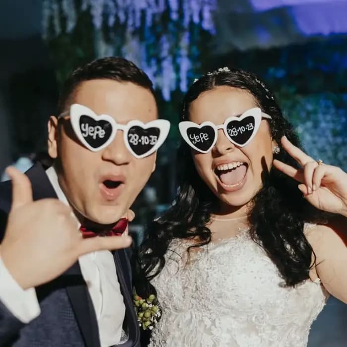 100-10 pièces lunettes de soleil de mariage bricolage lunettes de soleil coeur personnalisées avec stylo lunettes de fête d'enterrement de vie de jeune fille cadeaux de demoiselle d'honneur pour les i