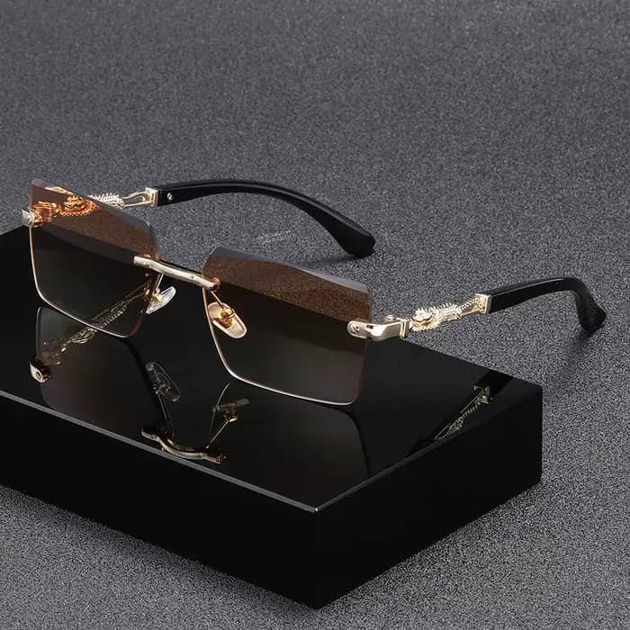 Lunettes de mode tendance personnalisées sans cadre pour hommes et femmes adaptées aux fêtes