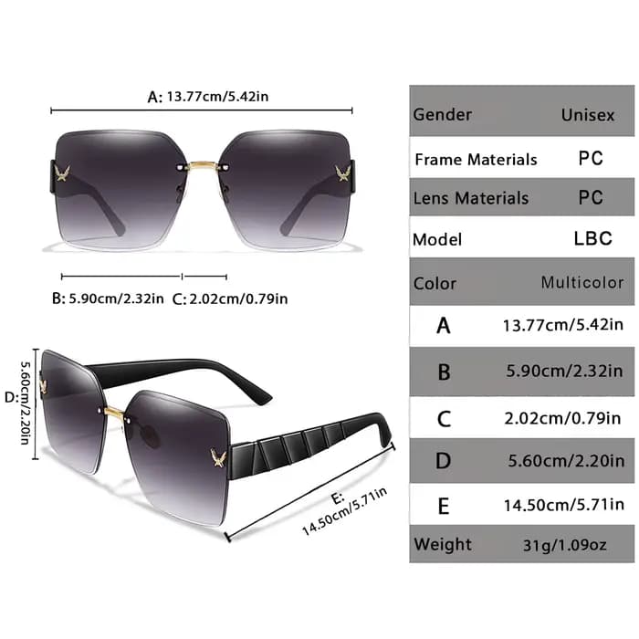 Lunettes de soleil de pêche tendance sans monture pour hommes et femmes
