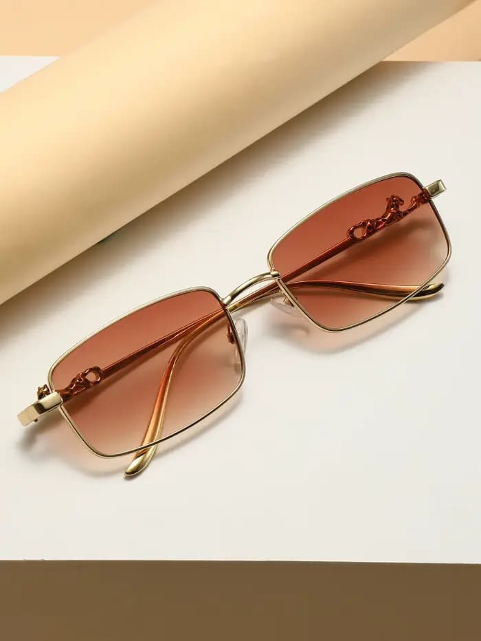 Lunettes rectangulaires européennes Vintage sans cadre