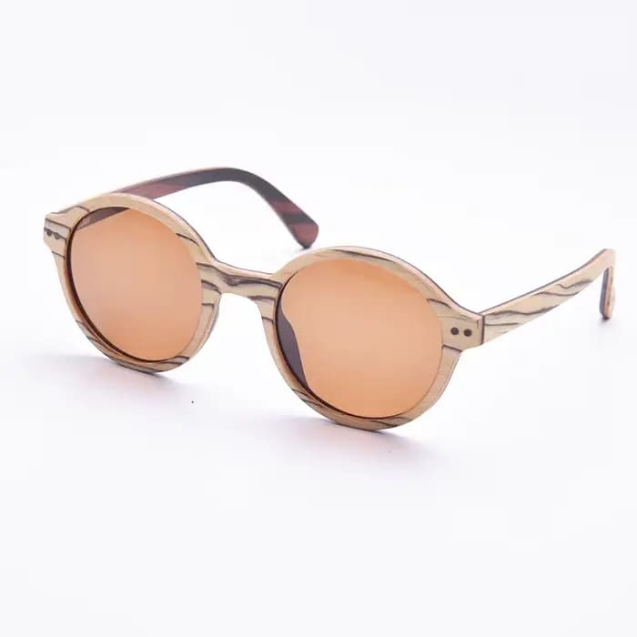 Lunettes de soleil polarisées en bois de zèbre blanc pour hommes et femmes
