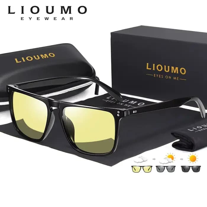 Marque Rivet carré photochromique lunettes de soleil hommes polarisées femmes conduite