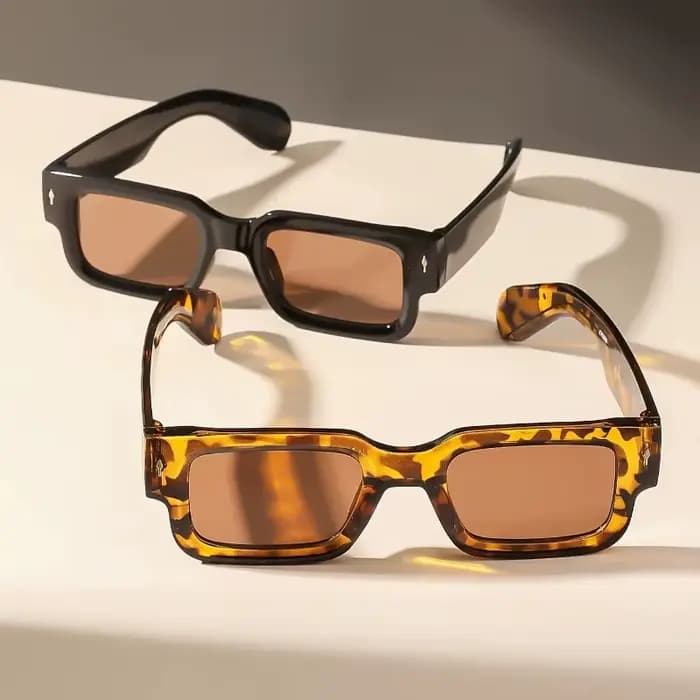 Lunettes de soleil carrées rétro unisexes