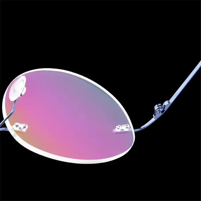 Lunettes de myopie rondes sans cadre pour femmes et hommes
