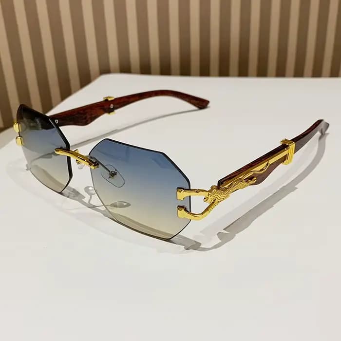 Lunettes de soleil hexagonales sans bords pour hommes et femmes