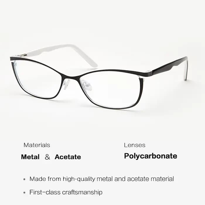 Lunettes œil de chat en métal pour femme