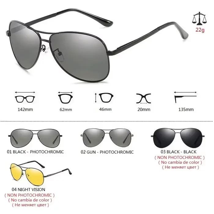 Lunettes de soleil photochromiques polarisées pour hommes