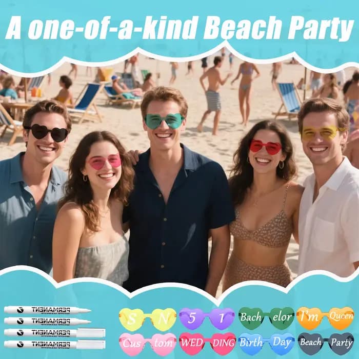 16-160 pièces lunettes de soleil de mariage personnalisées lunettes de soleil coeur personnalisées avec stylos de peinture pour adultes bricolage cadeaux de fête d'anniversaire de mariage