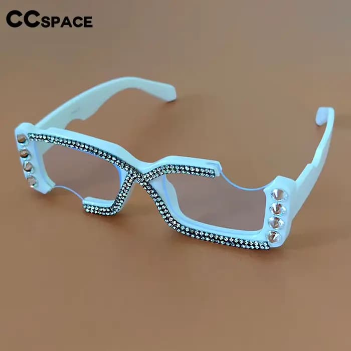 53614 femmes luxe diamant carré Anti bleu lunettes montures mode ordinateur