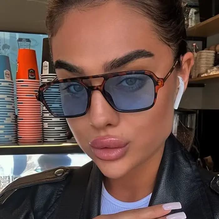 Lunettes de soleil rétro à double pont pour homme et femme