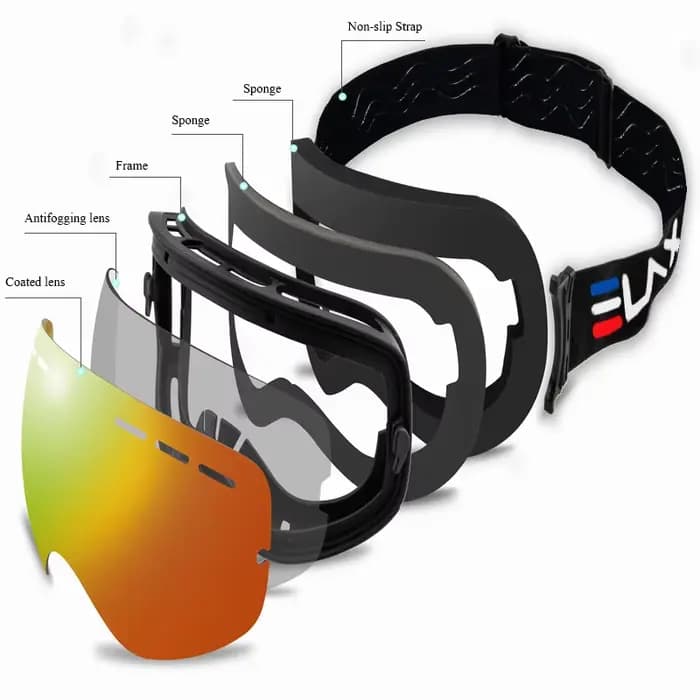 ELAX marque Double couches Anti-buée lunettes de Ski motoneige masque de Ski