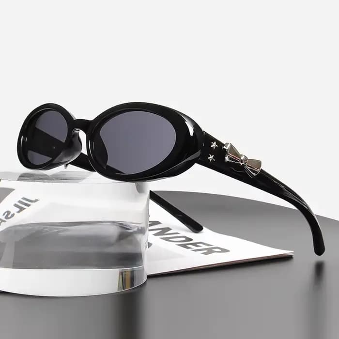 Lunettes de soleil rétro à nœud ovale pour femmes