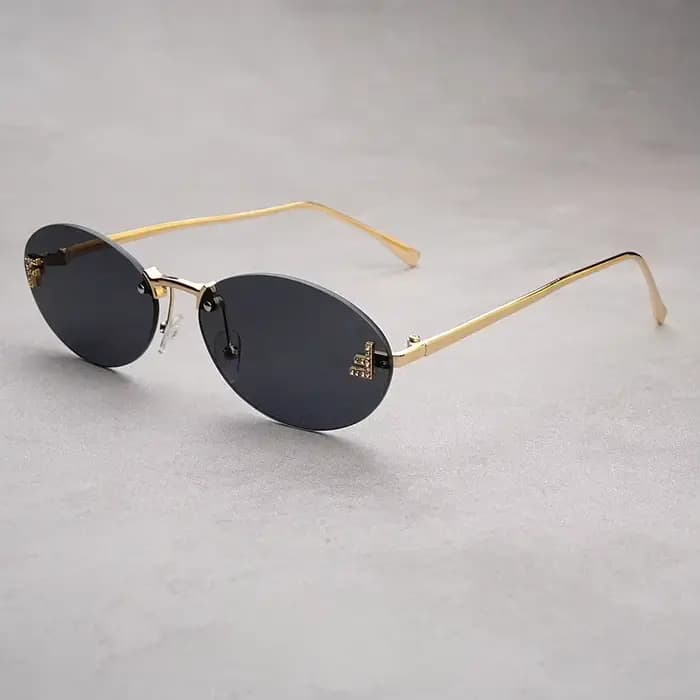 Lunettes de soleil ovales sans bords pour femmes